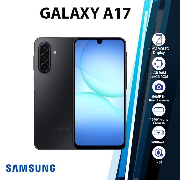Samsung Galaxy A17 4G Android Cell Phone (8GB+256GB/BLACK/Dual SIM/Unlocked)