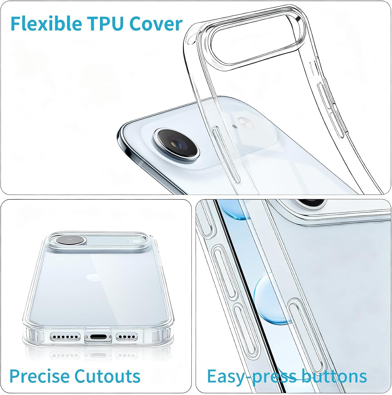 Clear Soft Transparent TPU Bumper Cover Case for iPhone Air