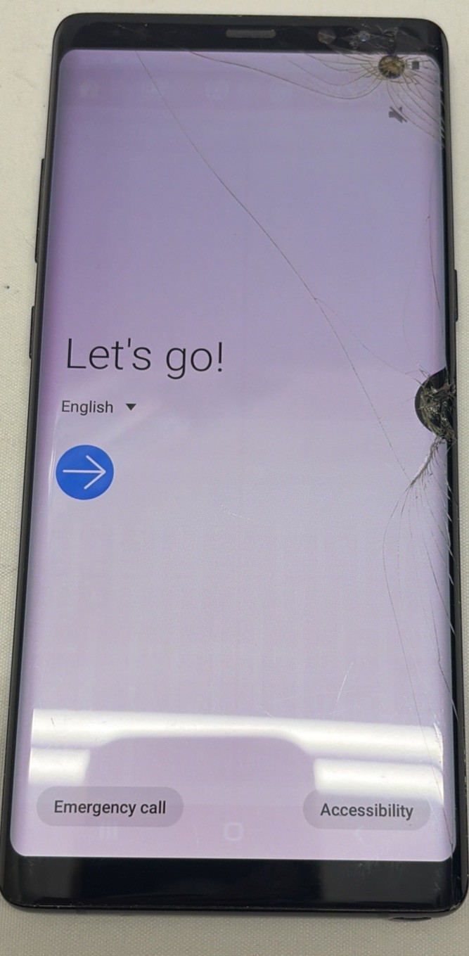 Samsung Galaxy Note8 SM-N950U 64GB AT&T Black Tested Works Cracked Screen S Pen