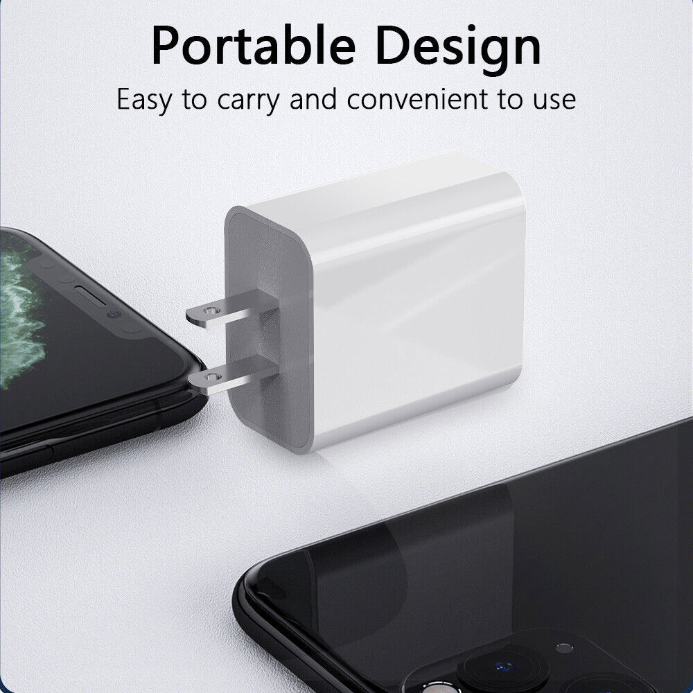 20W Fast Charger USB-C PD Power Adapter +3FT Cable For iPhone 8 12 13 14 Pro Max