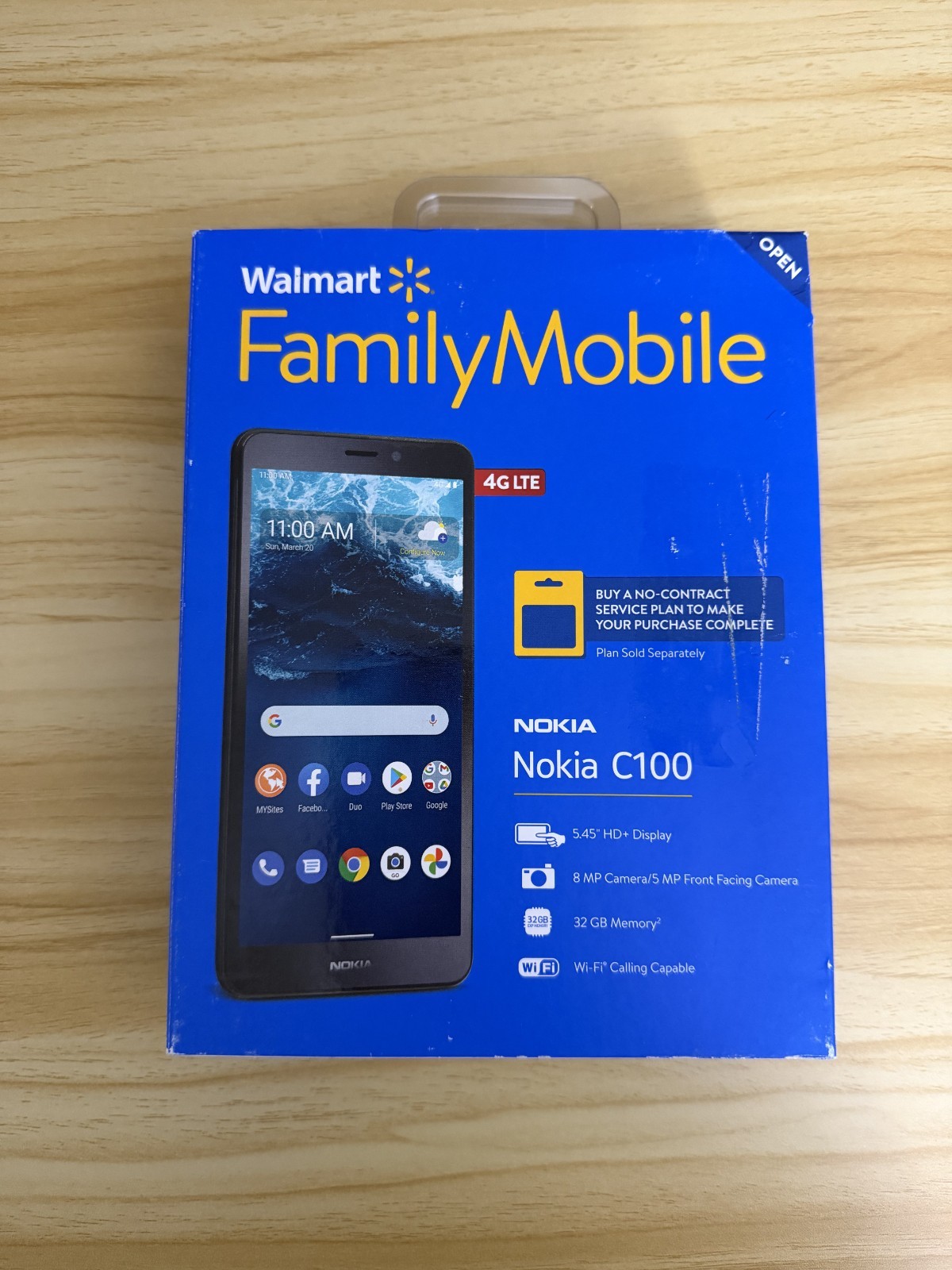 TracFone/Walmart Family Nokia C100 32GB Black Prepaid Smartphone- New