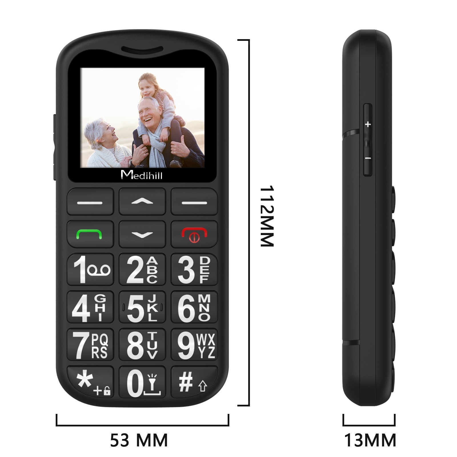 Big Button Mobile Phone SOS for Elderly Senior Cell Phone (Blue) – OPEN BOX