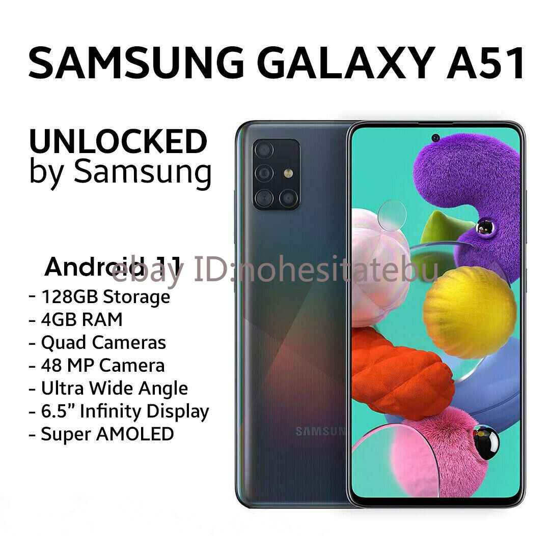 Samsung Galaxy A51 SM-A515U A515F/DS 128GB+4GB Factory Unlocked Smartphone
