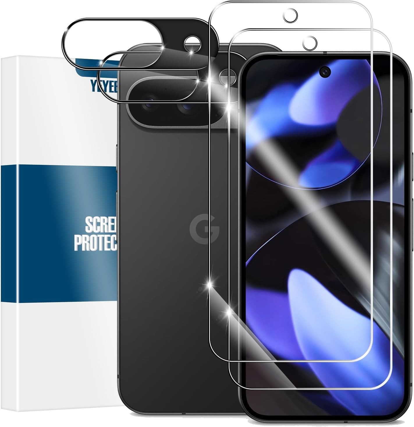 Tempered Glass Screen Protector & Lens Protectors for Google Pixel 9 6.3 Inch 2P