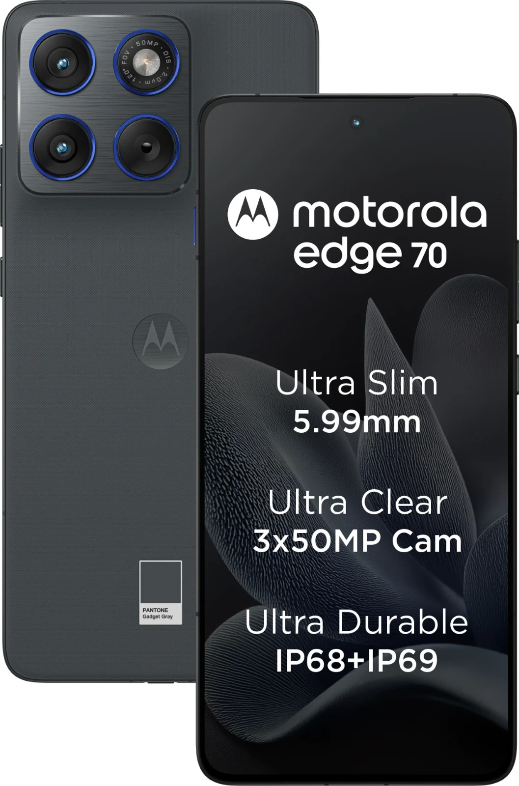 MOTOROLA Edge 70 ( Gray, 256GB 8GB RAM) Snapdragon® 7 Gen 4 Global Version.