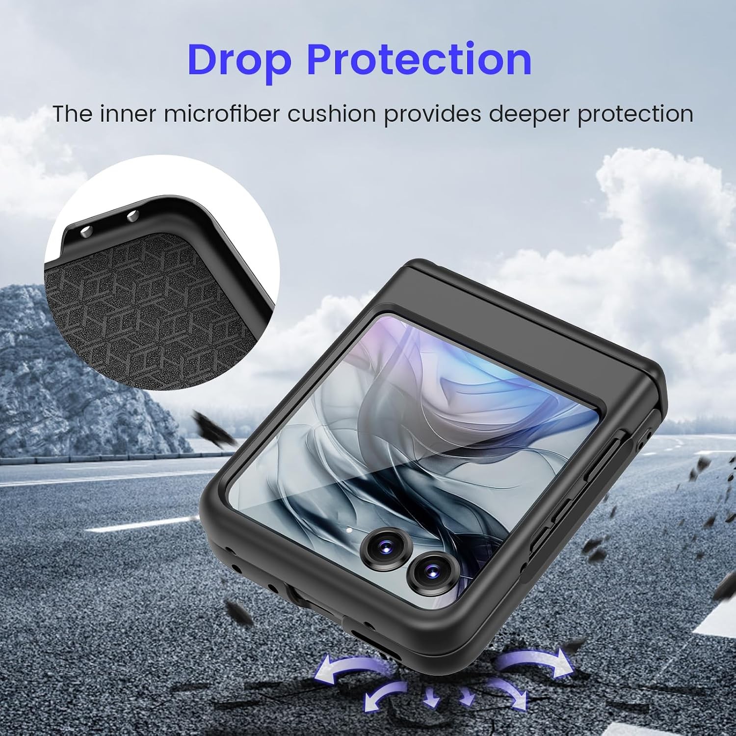 Motorola Razr 2026/2025/2024 Case with Built-in Screen Protector and Hinge Prote