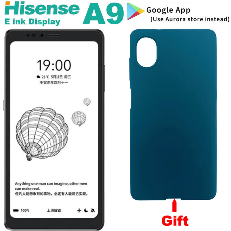 Unlocked 4G LTE Hisense A9 E Ink Phone Android Mobile ebook Reader 128GB 256GB