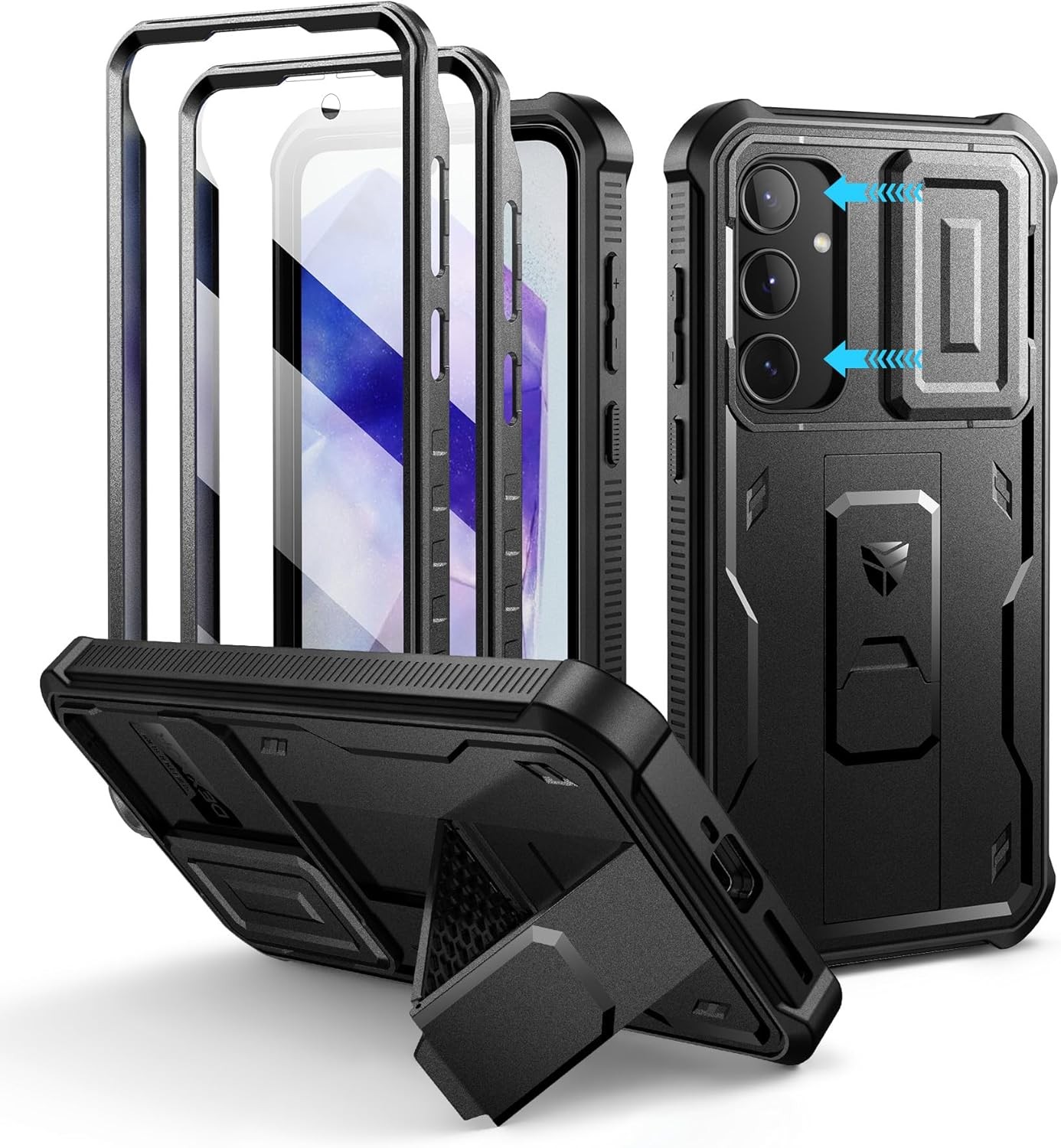 Samsung Galaxy A55-5G Case, Heavy Duty Military Grade Protection with Screen Pro