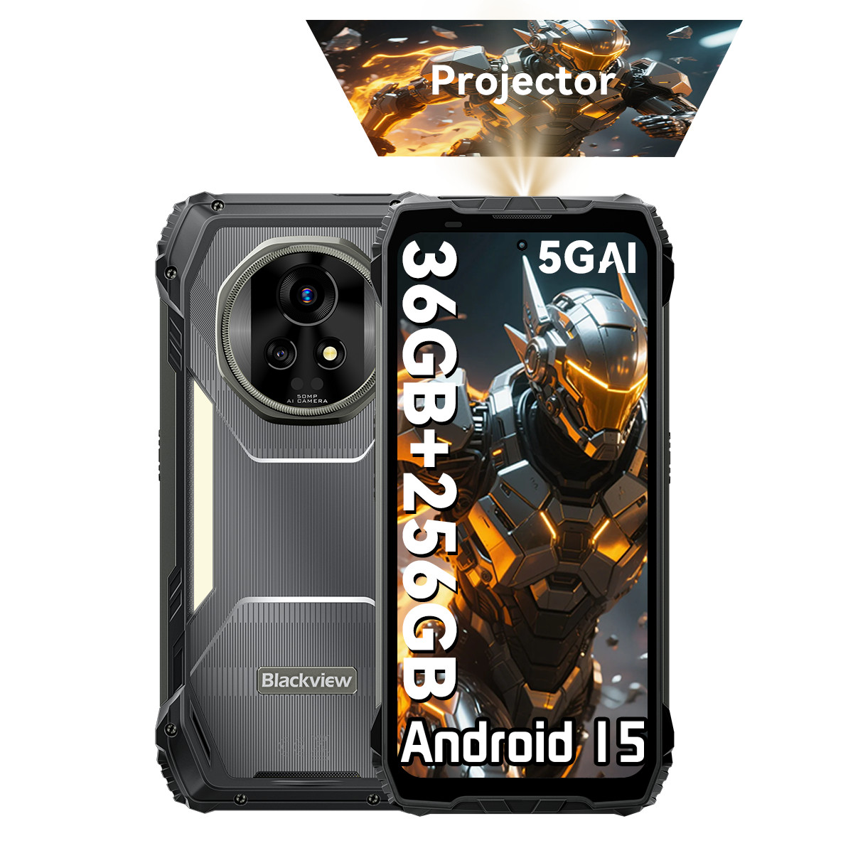 Blackview XPLORE 2 Projector 5G Rugged Smartphone 36GB+256GB 6.73″ 3.2K 20000mAh