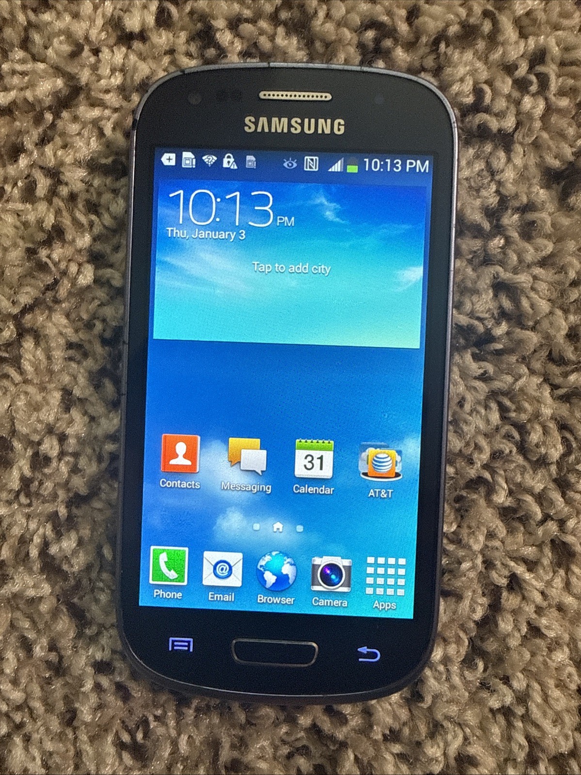 Samsung Galaxy S3 Mini At&t Unlocked Black Wireless H20 GSM Smartphone SM-G730A