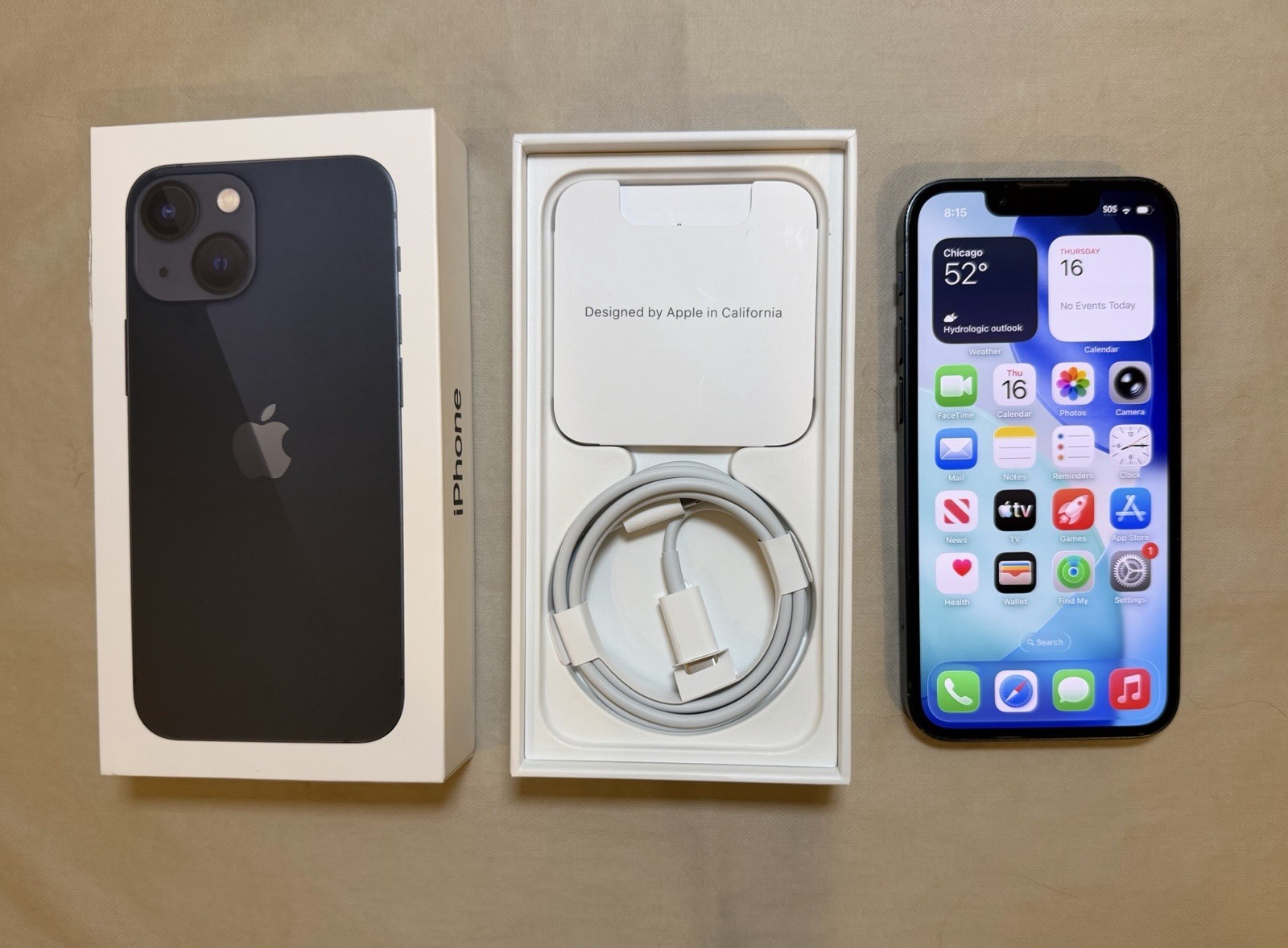 Apple iPhone 13 Mini A2481 Fully Unlocked 256GB Midnight
