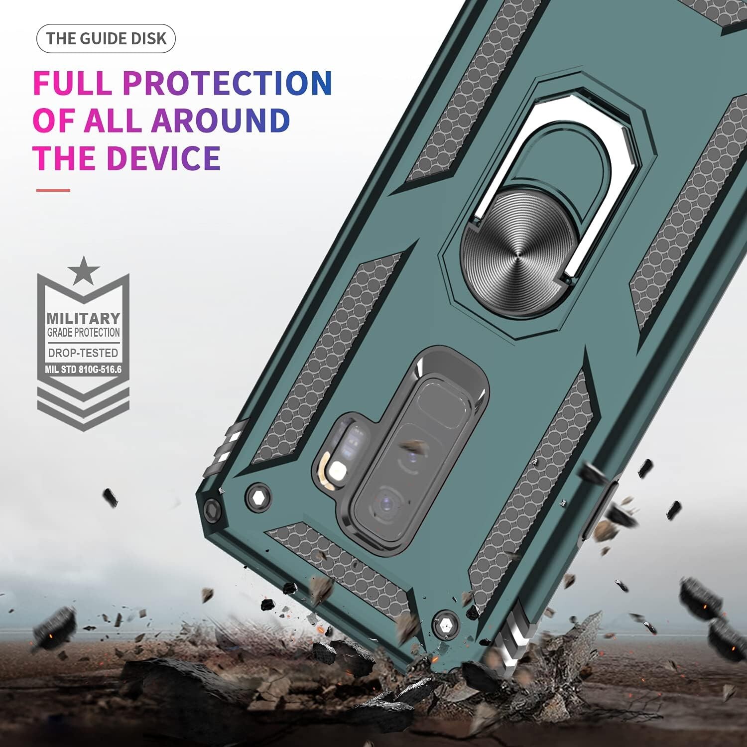 Case for Samsung Galaxy S9 Plus Military Grade with HD Screen Protectors, Stand