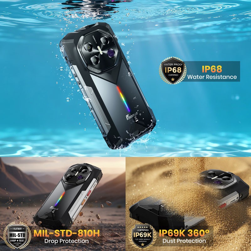 FOSSiBOT F113 5G Rugged Phone Android 15 Night Vision Waterproof Dual SIM Unlock