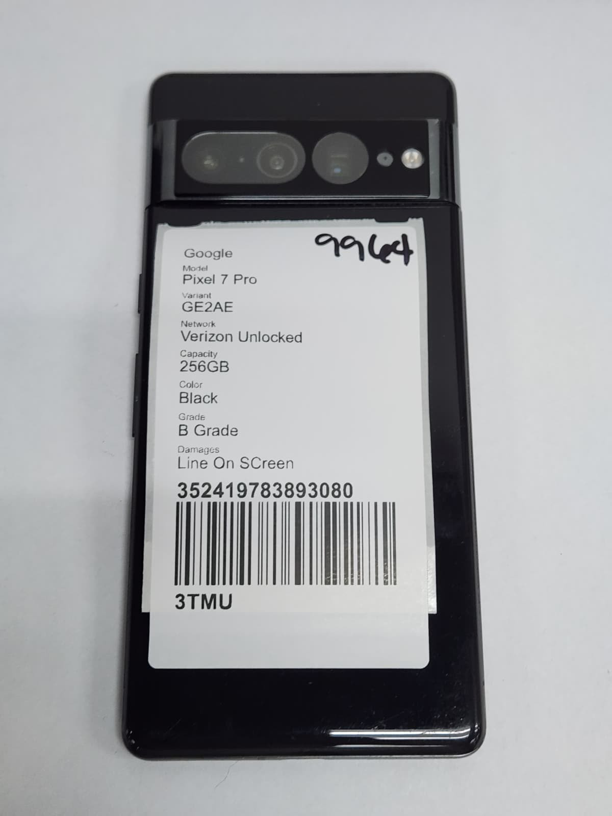 DEFECTIVE – Google Pixel 7 Pro – 256GB – Black – Verizon Unlocked – GE2AE – 9964