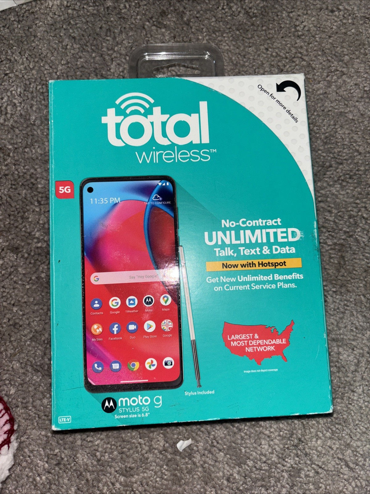 Total Wireless Motorola Moto G Stylus 2022 128GB XT2211DL Prepaid Phone 🆕