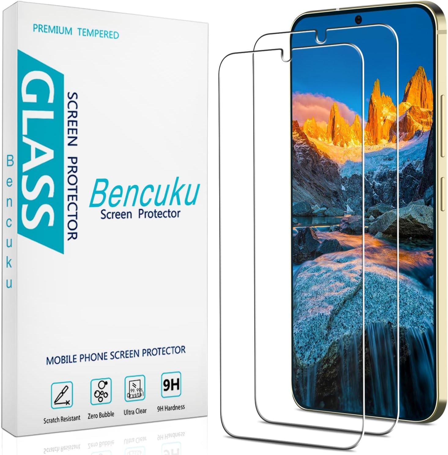 2PCS Tempered Glass Screen Protector for Samsung Galaxy S24 Plus 6.1 Inch Anti S