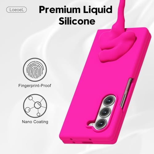 Fluorescent Neon Hot Pink Silicone Case for Samsung Galaxy Z Fold 6 – Slim & Cut