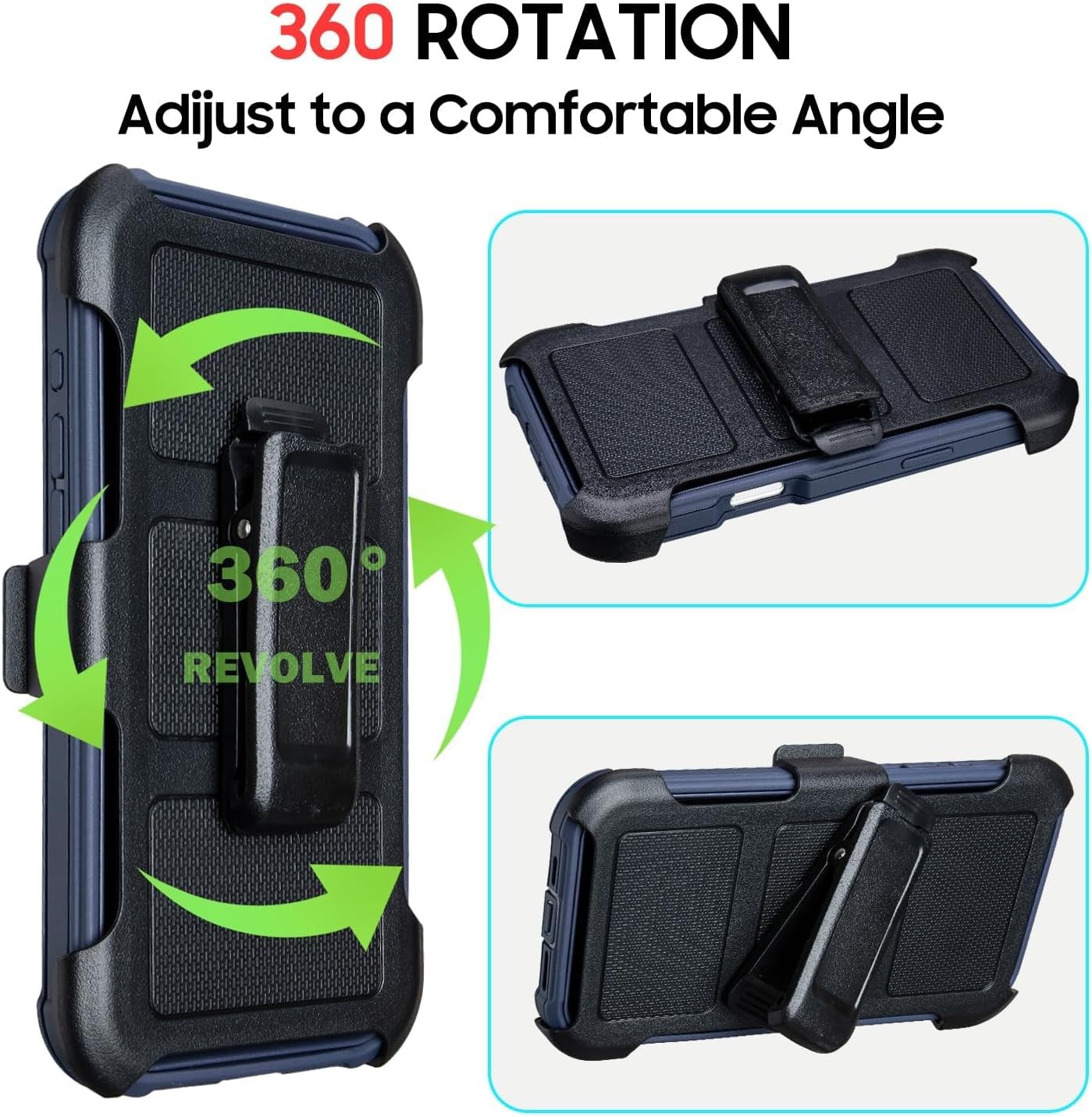 1. For iPhone 16 Pro Max Shockproof Defender Case, Heavy Duty Rugged Stand 2.