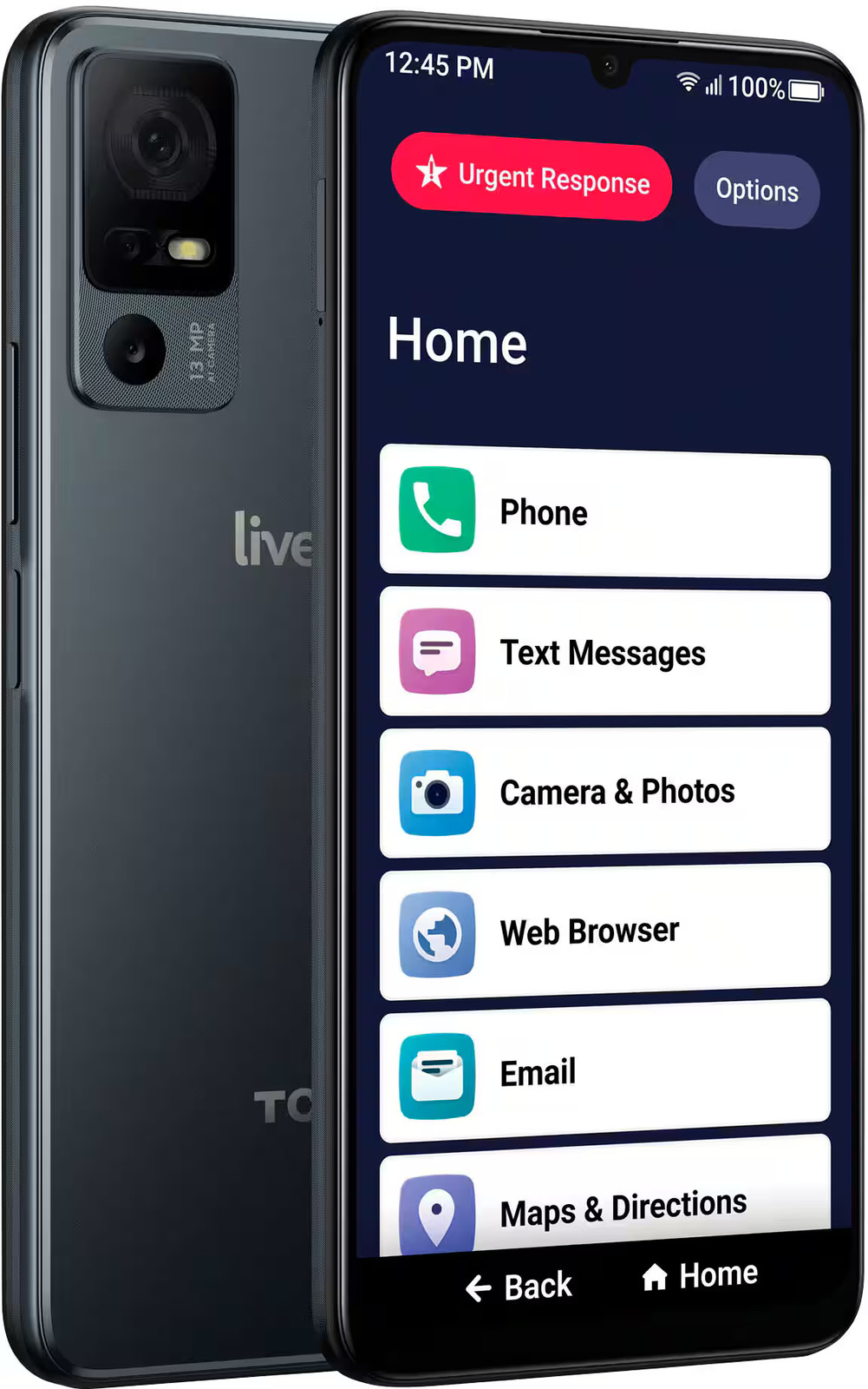 Lively® – Jitterbug Smart4 Smartphone for Seniors – Black