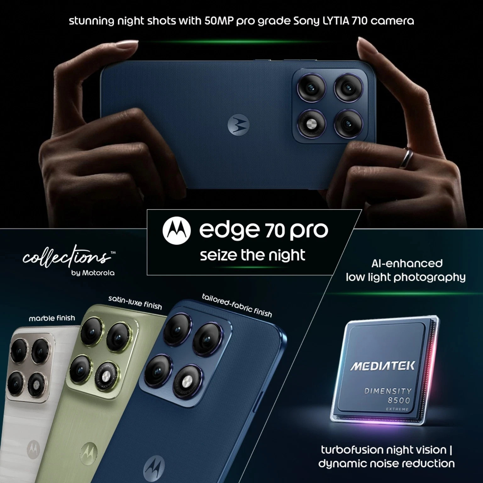 MOTOROLA edge 70 pro (Tea Green 12GB, 256GB) Dimensity 8500 NFC Global Version.