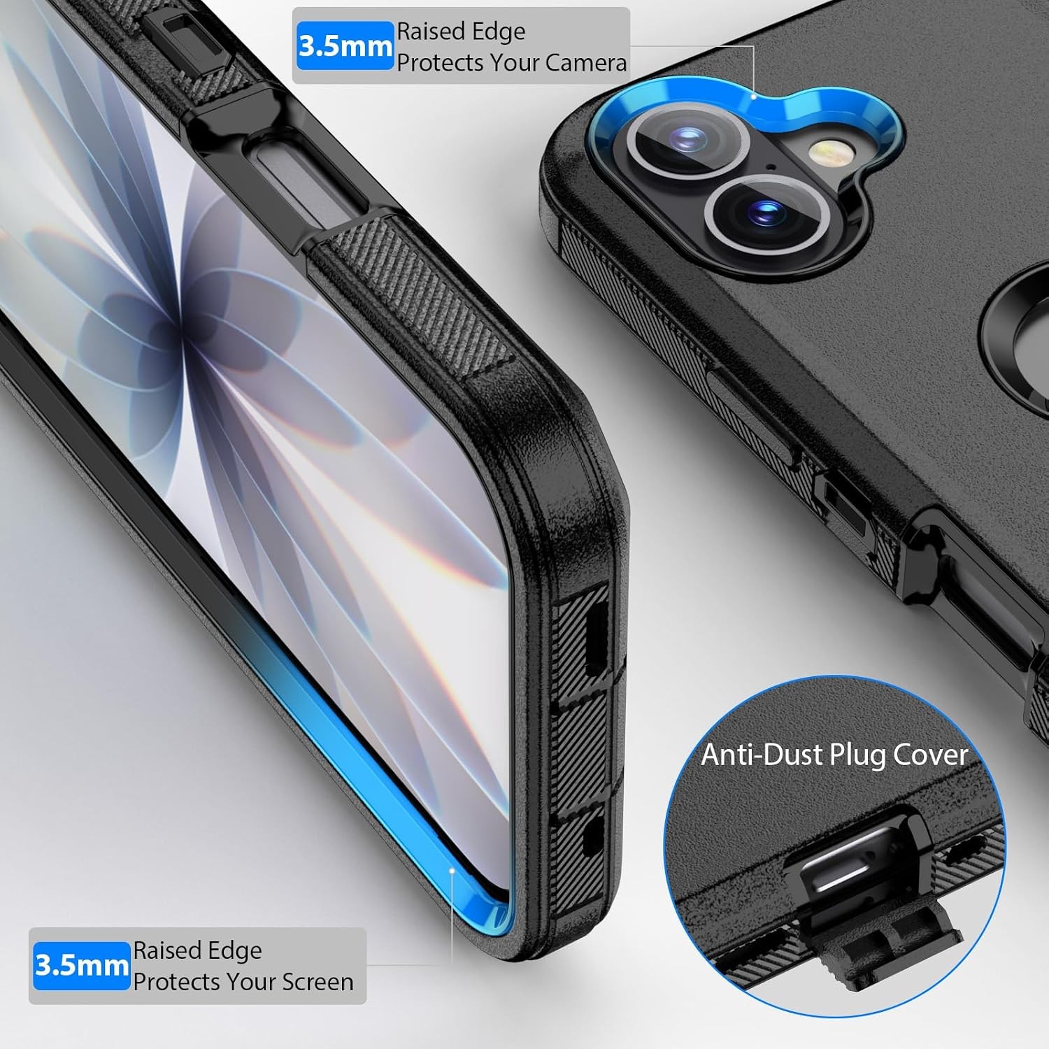 iPhone 17 Case Full Body Drop Protection Rugged Shockproof 3-Layer Heavy Duty Co