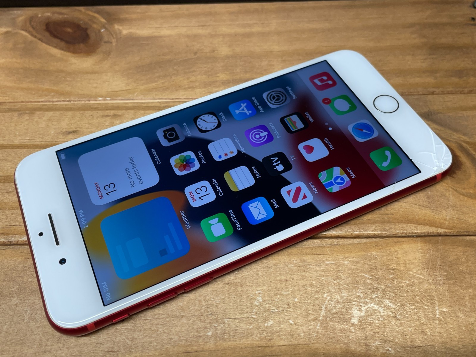 Apple iPhone 7 Plus – 128GB – Red (Unlocked GSM) A1784 – Works – Cracked Glass