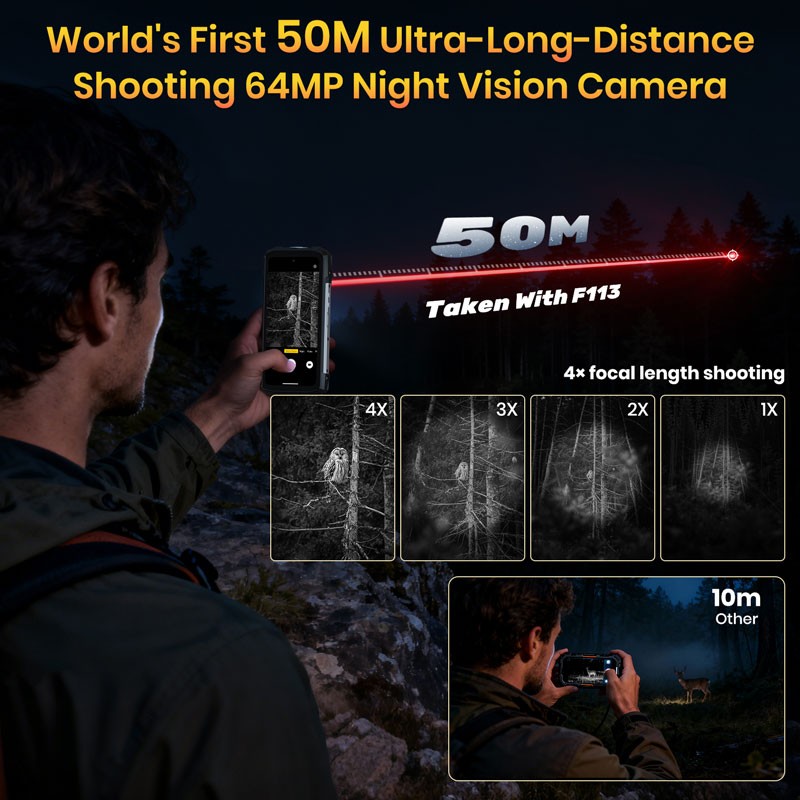 FOSSiBOT F113 5G Rugged Phone Android 15 Night Vision Waterproof Dual SIM Unlock