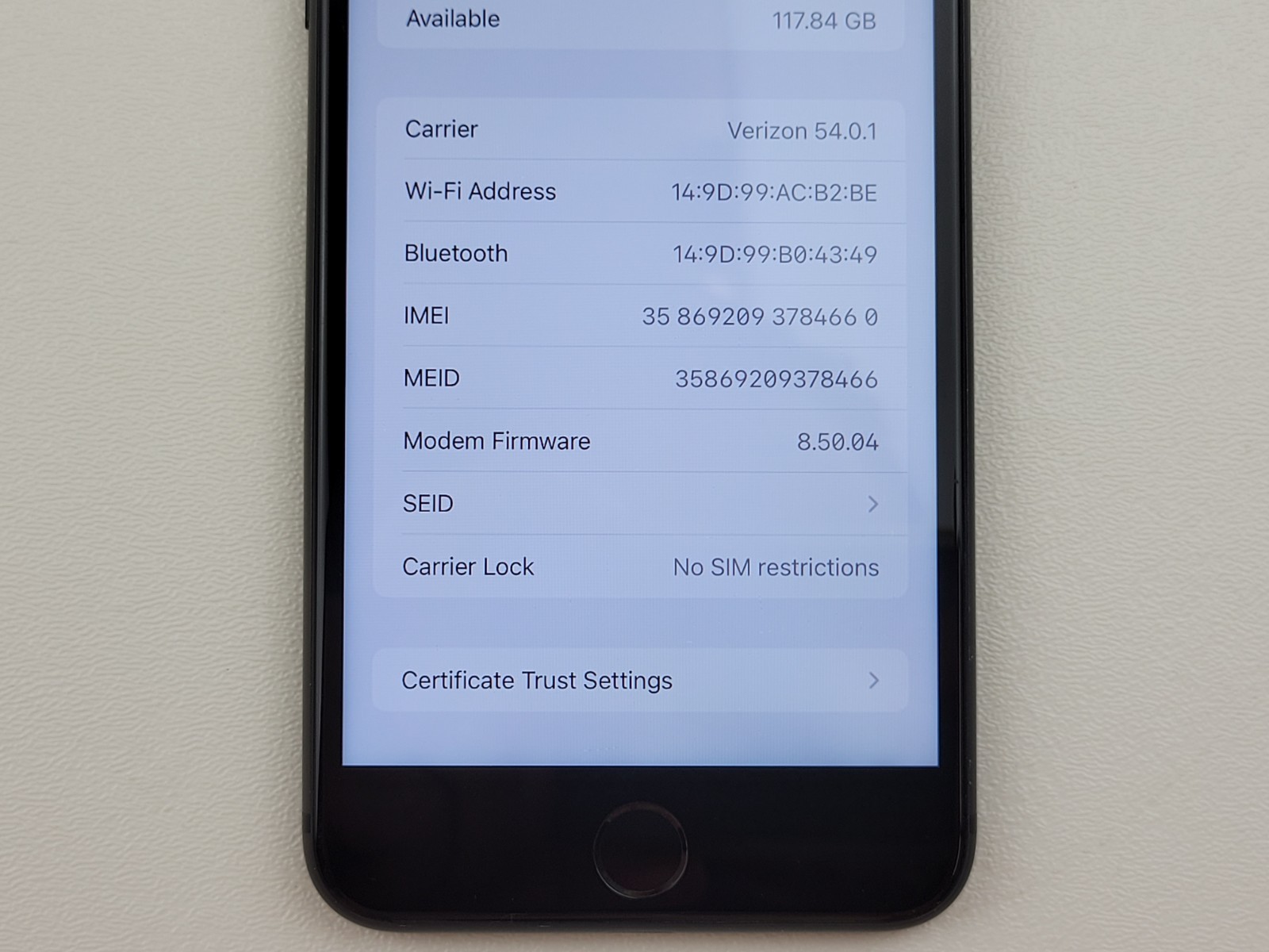 Apple iPhone 8 Plus (A1864) 128GB – Space Gray (Unlocked) Smartphone – H1832