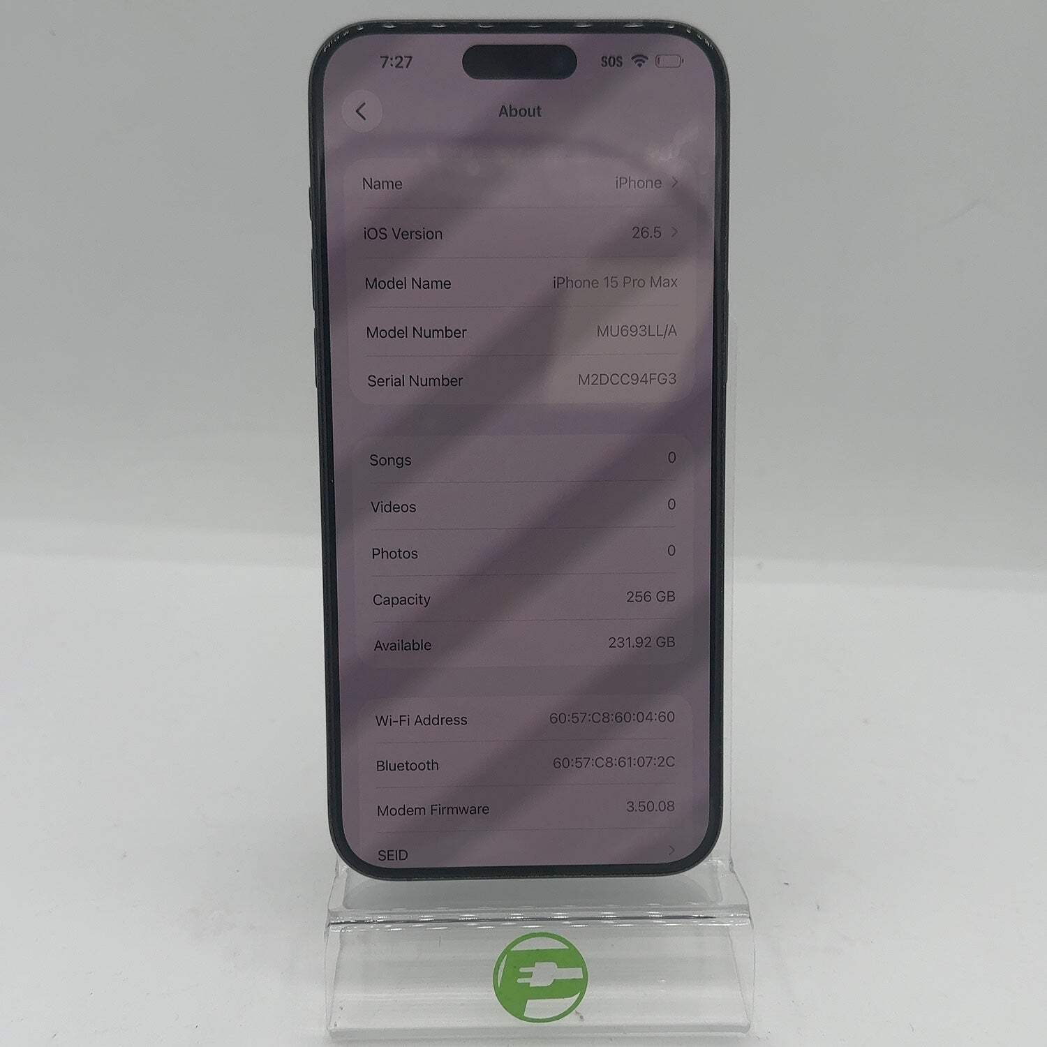 Unlocked Apple iPhone 15 Pro Max 256GB 26.5 Blue MU693LL/A