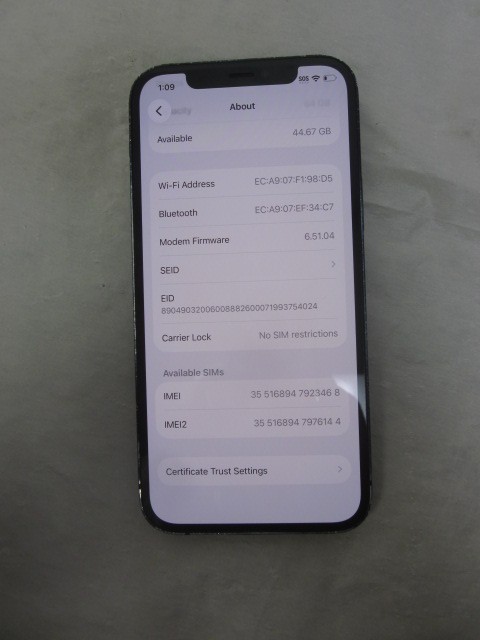 Apple iPhone 12 A2172 64GB Unlocked Black 86% Battery Health