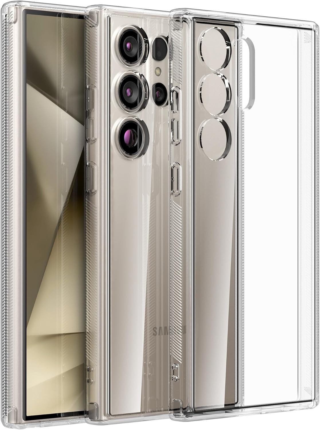 Premium PC+TPU Shockproof Case & Tempered Glass Screen Protector for Samsung S24