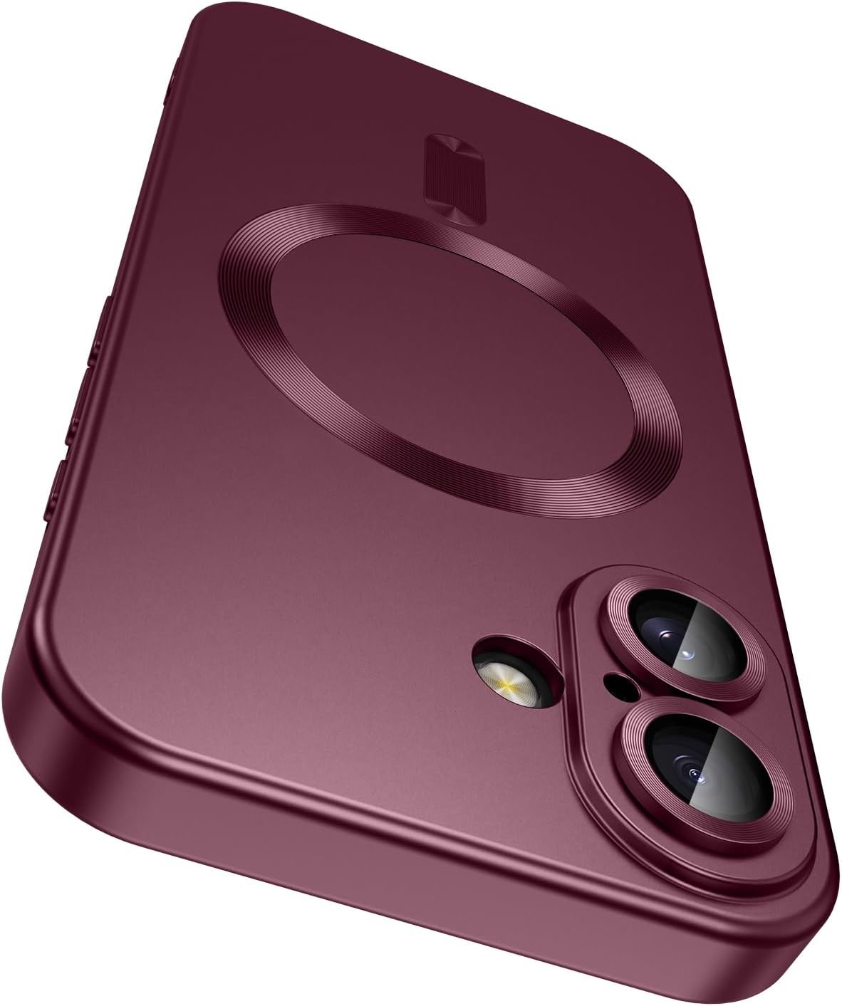 Magnetic for iPhone 16 Plus Case Slim Soft Silicone Bumper Shockproof Burgundy