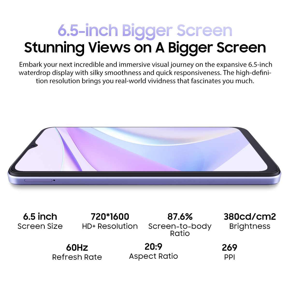 Blackview WAVE 6C 4G Smartphone 4GB+32GB 6.5″ Android 13 5100mAh Face Unlocked