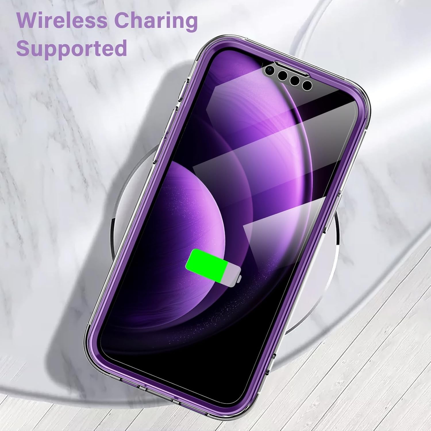 iPhone 14 Pro Max Case, Shockproof Slim Soft TPU+Hard Plastic Full Body Protecti