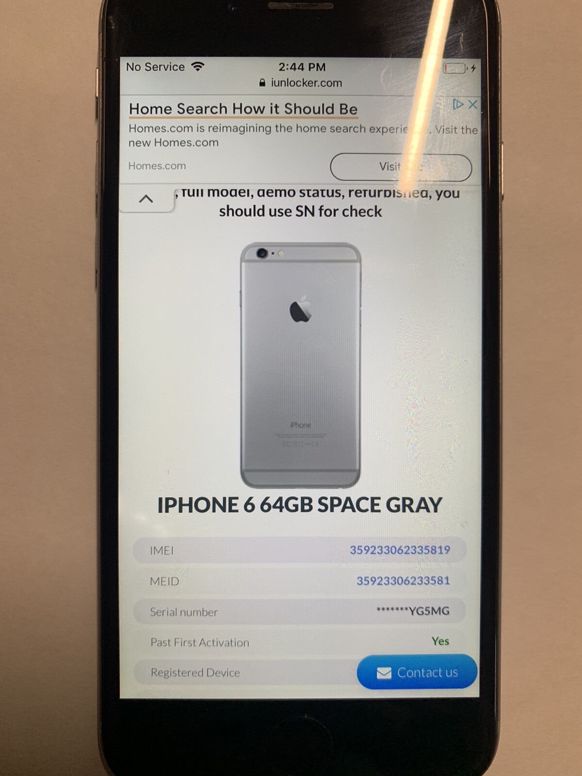 Apple iPhone 6 – 64GB – Space Gray (Unlocked) A1549 (CDMA + GSM)