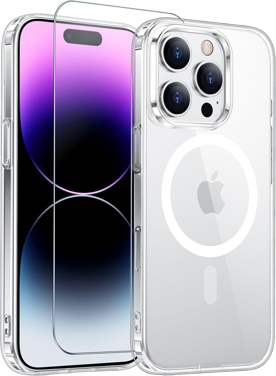 Shockproof Magnetic Phone Case for iPhone 14 Pro Max with Clear Design & Screen