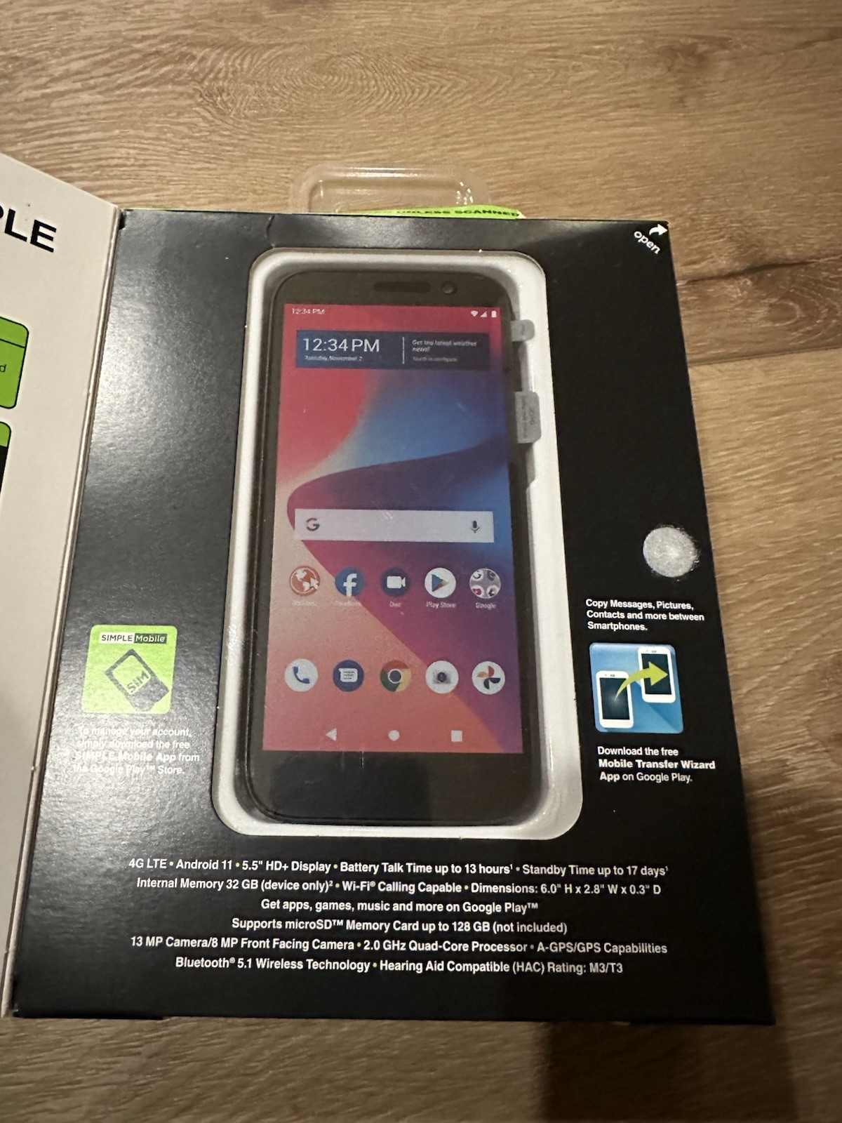 Simply Mobile Blue View 2 Cell Phone New In Box Factory Sealed