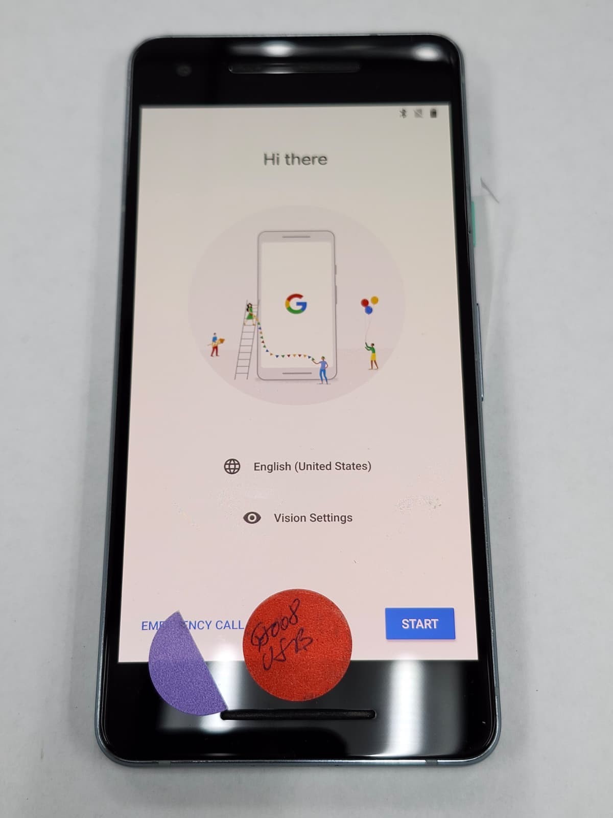 DEFECTIVE – Google Pixel 2 – 64 GB – Blue – Unlocked – G011C – 12431