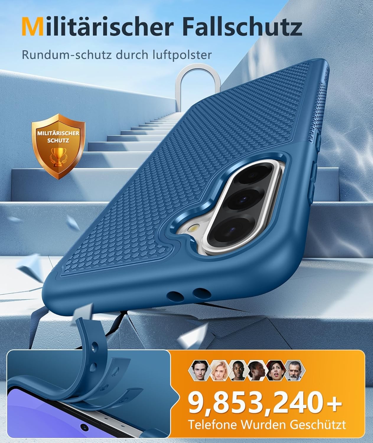 Galaxy A36-5G Phone Case – Military Grade Drop Protection, 14ft Drop Tested, Blu