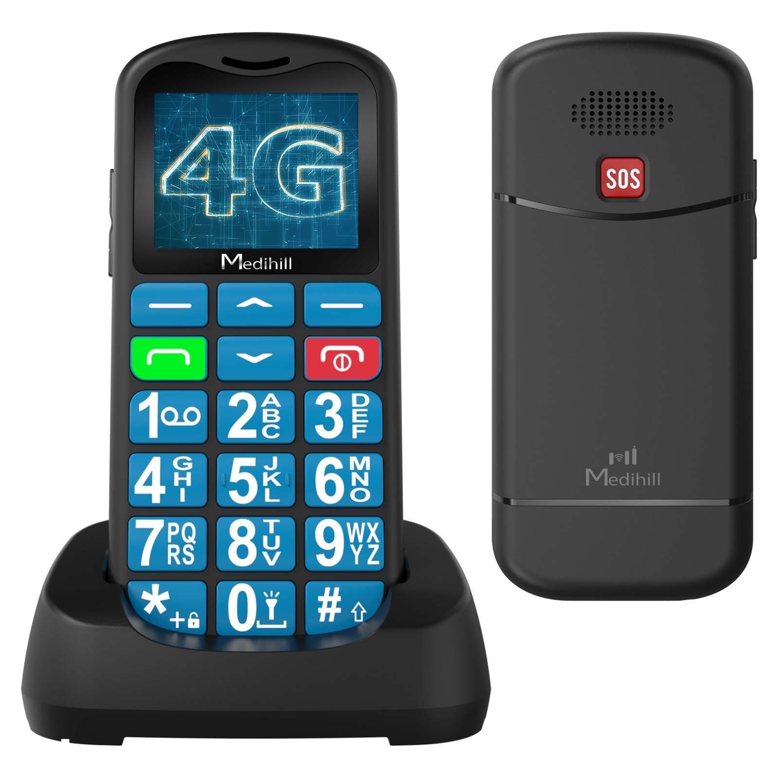 Big Button Mobile Phone SOS for Elderly Senior Cell Phone (Blue) – OPEN BOX