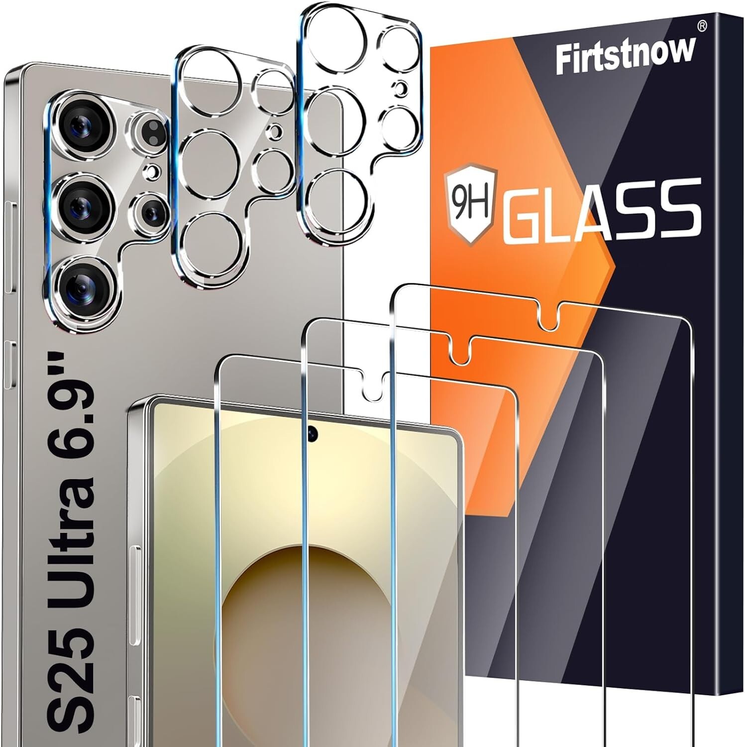 6in1 Tempered Glass Galaxy S25 Ultra for Screen and Camera Lens Protector 9H