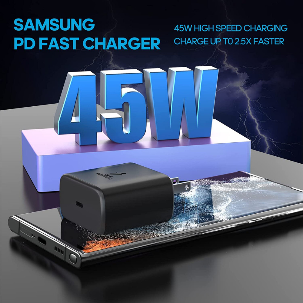 45W Power Fast Charger Wall Adapter Type C Cable For Samsung Galaxy S23 S22 S21+