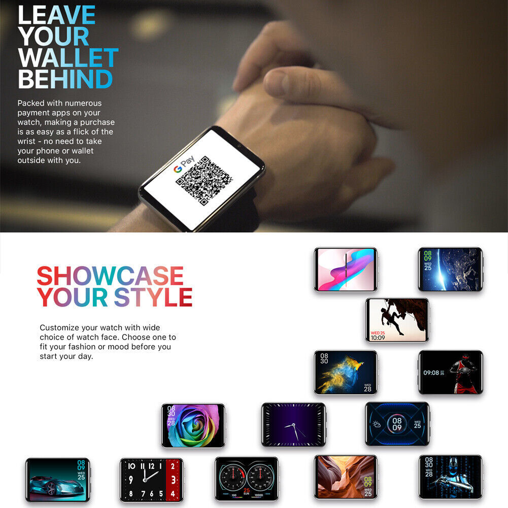 2.86″ Larger Screen 4G Smart Watch Phone with Camera WIFI 3GB+32GB