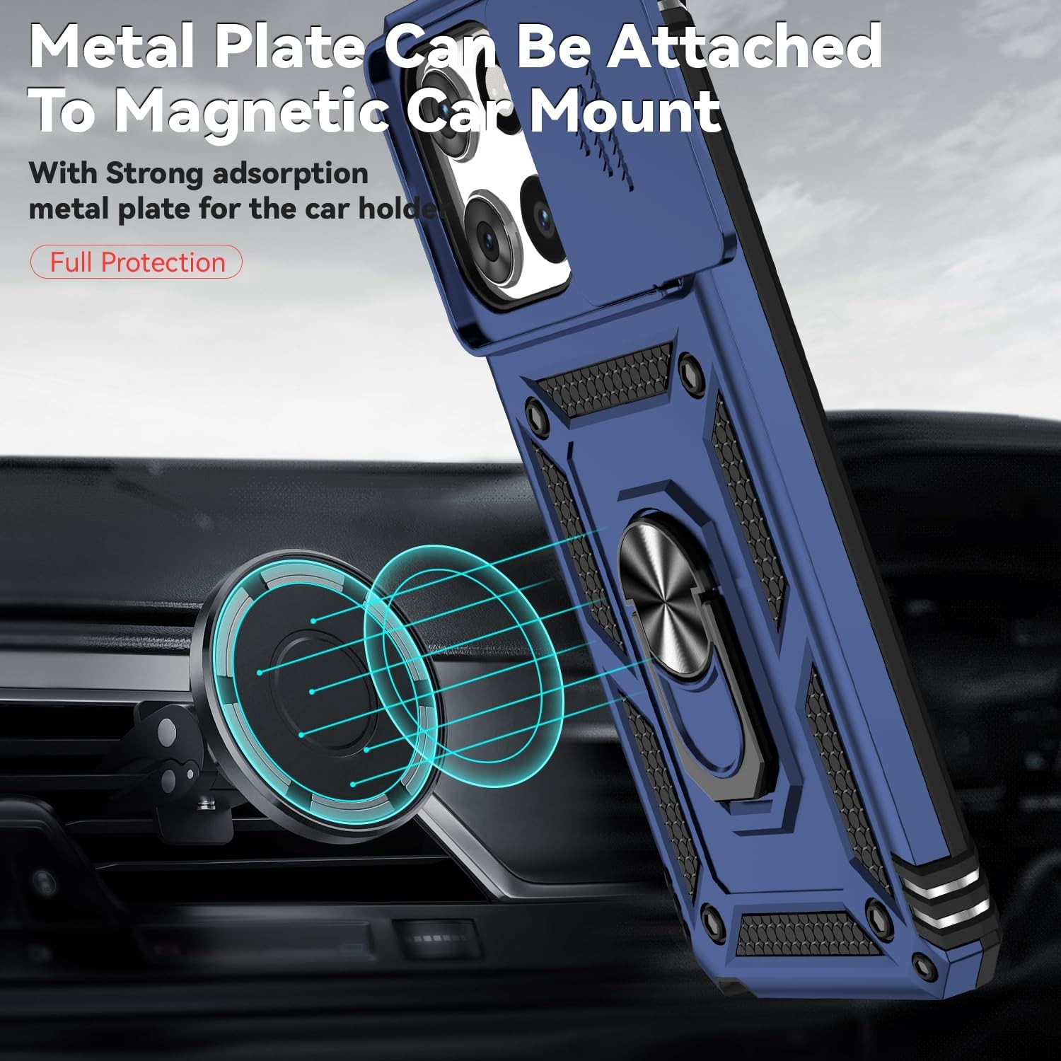 for Moto G Stylus 2025/2026 Case with Camera Lens Cover HD Screen Protector Navy