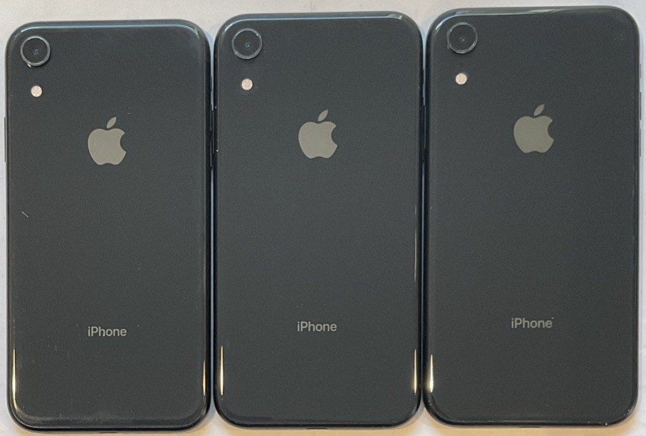 LOT OF THREE TESTED USED GSM UNLOCKED, iPhone XR, 64GB A1984 MT302LL/A PHONES