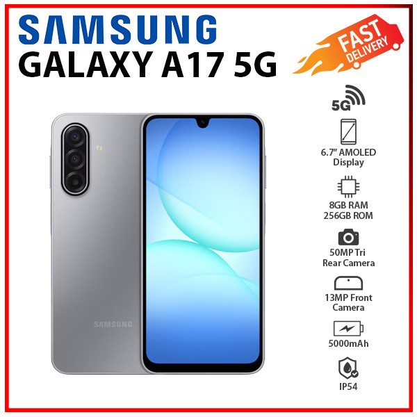 Samsung Galaxy A17 5G 8GB+256GB GREY Dual SIM Unlocked Android Cell Phone
