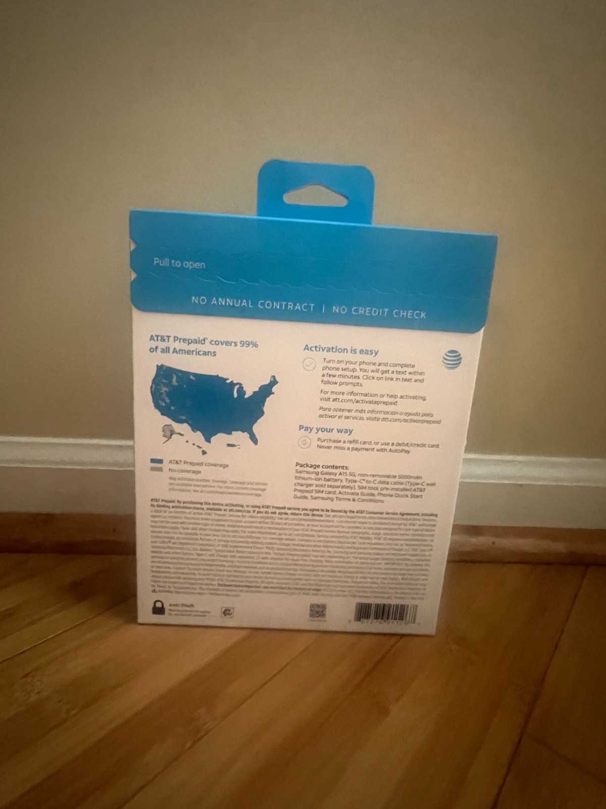 Samsung Galaxy A15 5G, 64GB, Blue Black – At&t Prepaid Smartphone – Brand New