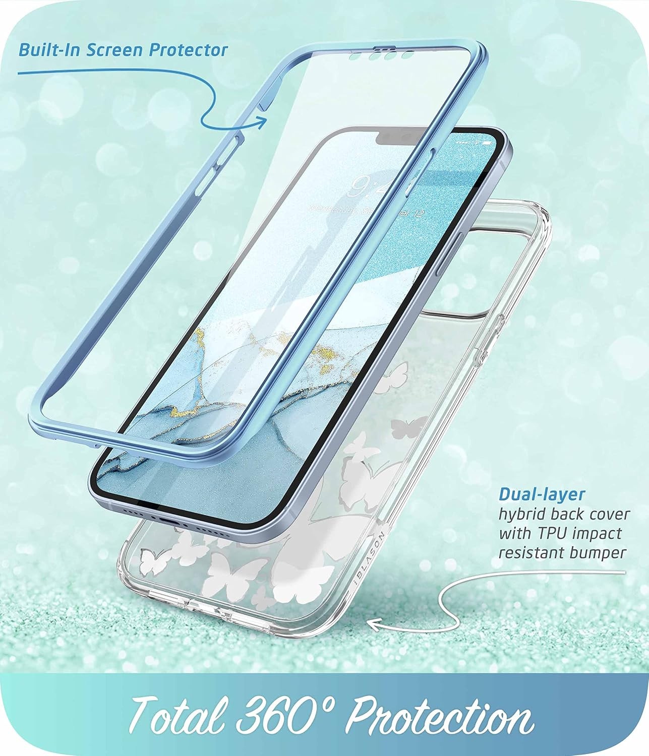 Case & Screen Protector for iPhone 14 Pro Max 6.7 Inch Slim Full-Body Stylish