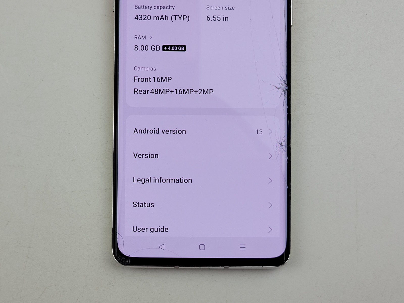 OnePlus 8 (IN2017) 128GB – Glow (GSM Unlocked) (T-Mobile) – CRACKED – J6373