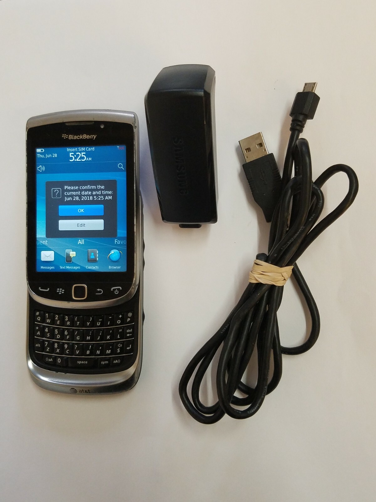 Rare At&t Prepaid Cricket Wireless H20 Blackberry Messenger Torch 9810 4G Phone